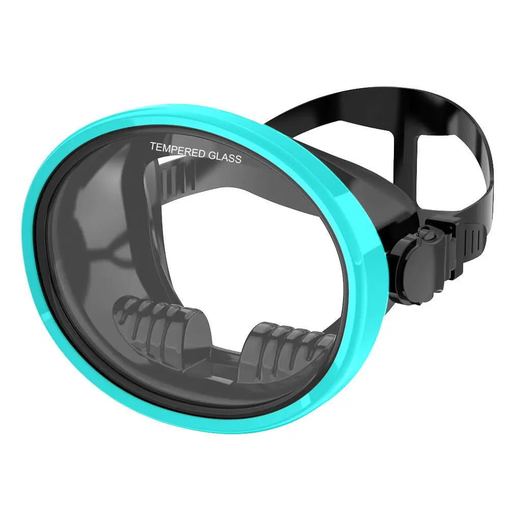 Oval Diving Mask, Retro-Style Sport Panoramic Wide-View Scuba Goggles with Tempered Glass Lens for Adults, Diving Gear