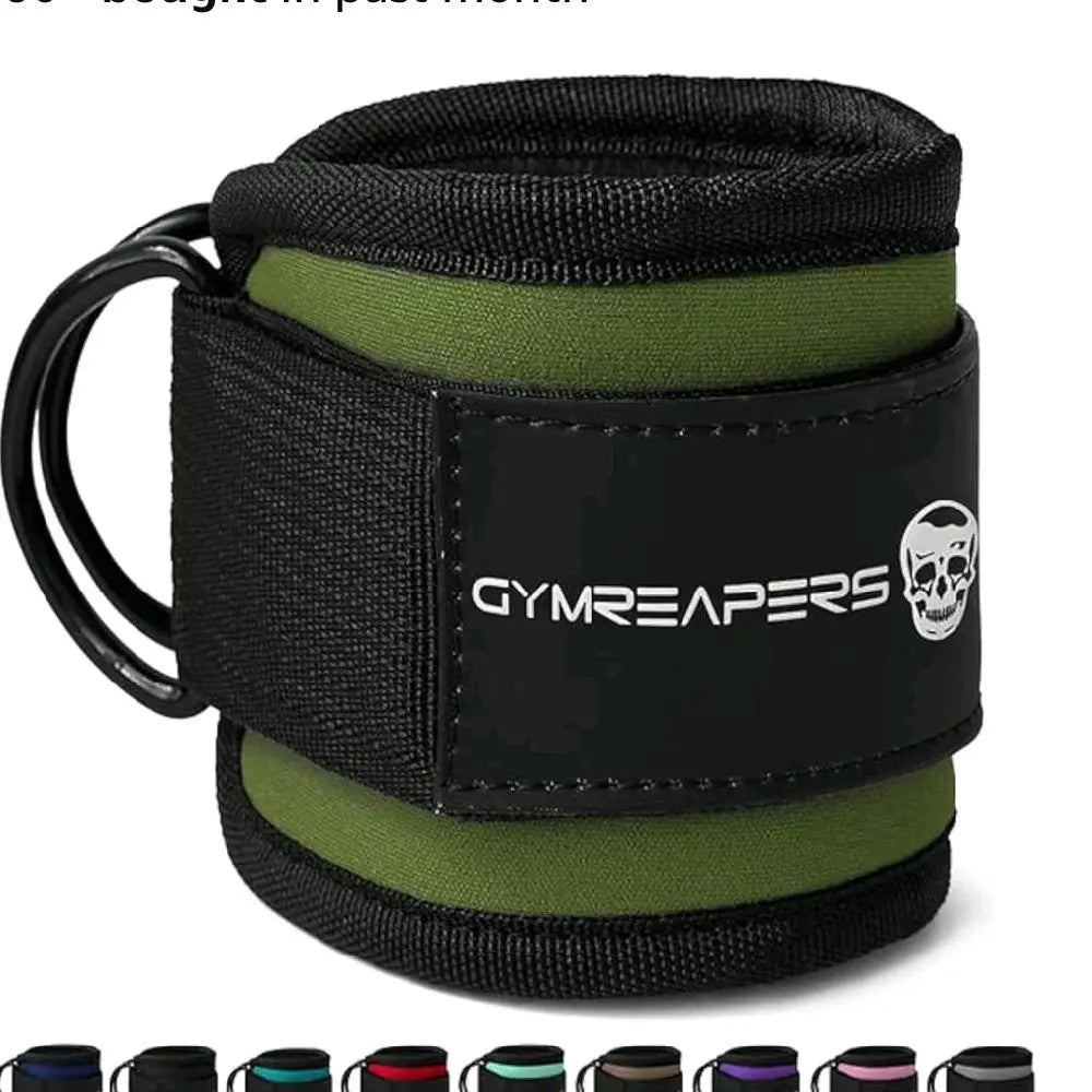 Gymreapers Ankle Straps for Cable Machine Kickbacks, Glute Workouts, Lower Body Exercises - Adjustable Leg Straps with Neoprene Padding - Fitness
