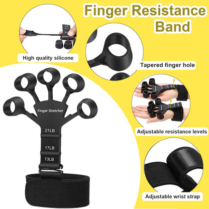 5-In-1 Complete Grip Strength Trainer Kit, Adjustable 11-132Lbs Hand Grip Strengthener, Finger Exerciser & Wrist Forearm Workout Equipment for Home Gym, Fitness, Rock Climbing, Athlete Training & Injury Recovery