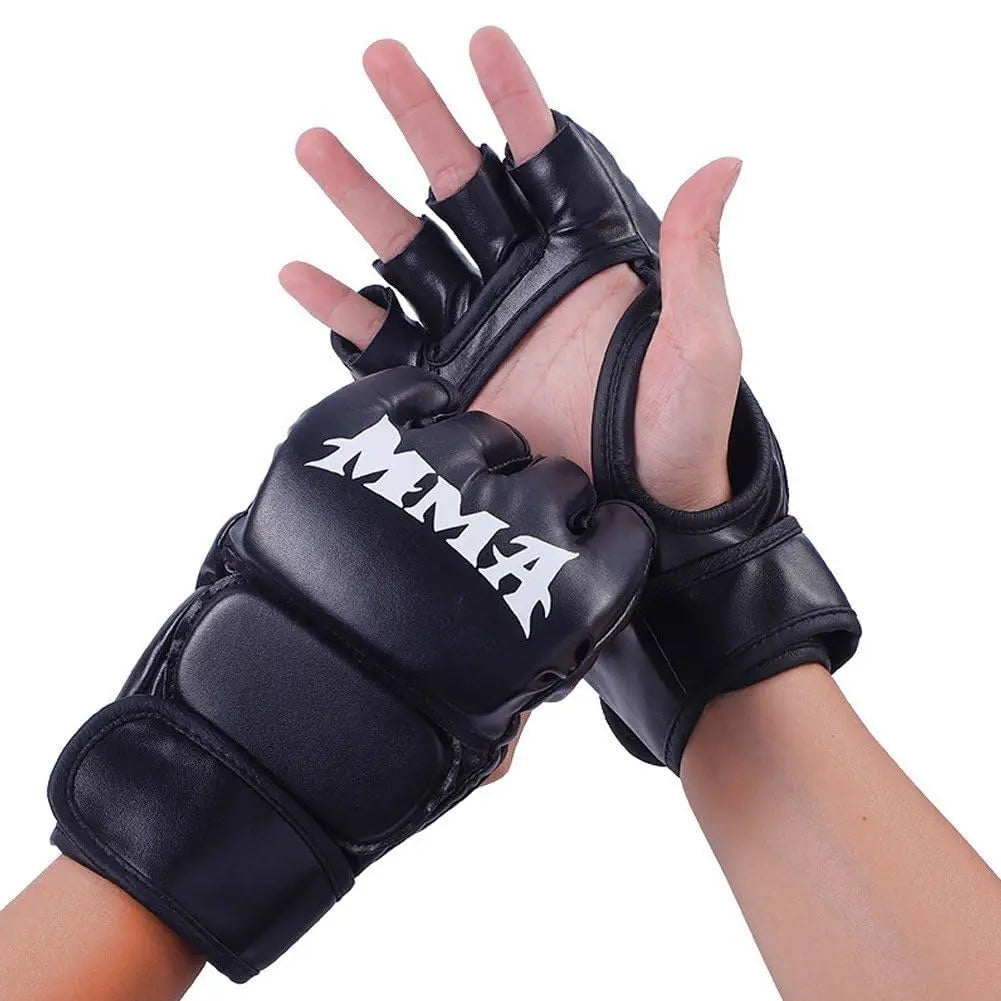Professional Boxing and MMA Training Gloves for Men and Women - Half Finger Kickboxing and Punching Bag Gloves