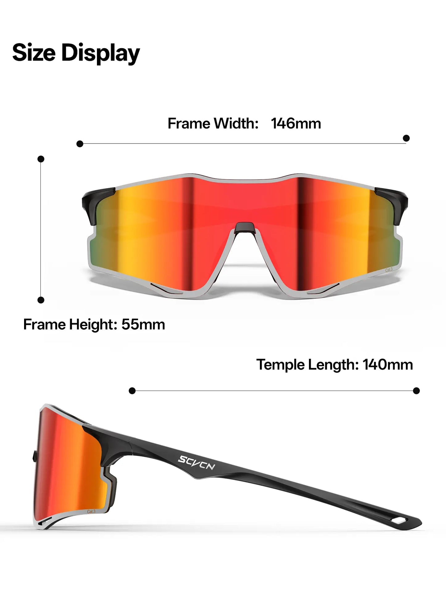 SCVCN Unisex Rimless Sports Sunglasses, Lightweight TR 90 Frame with Ventilated Photochromic or Mirrored PC Lenses, UV Protection for Outdoor Sports