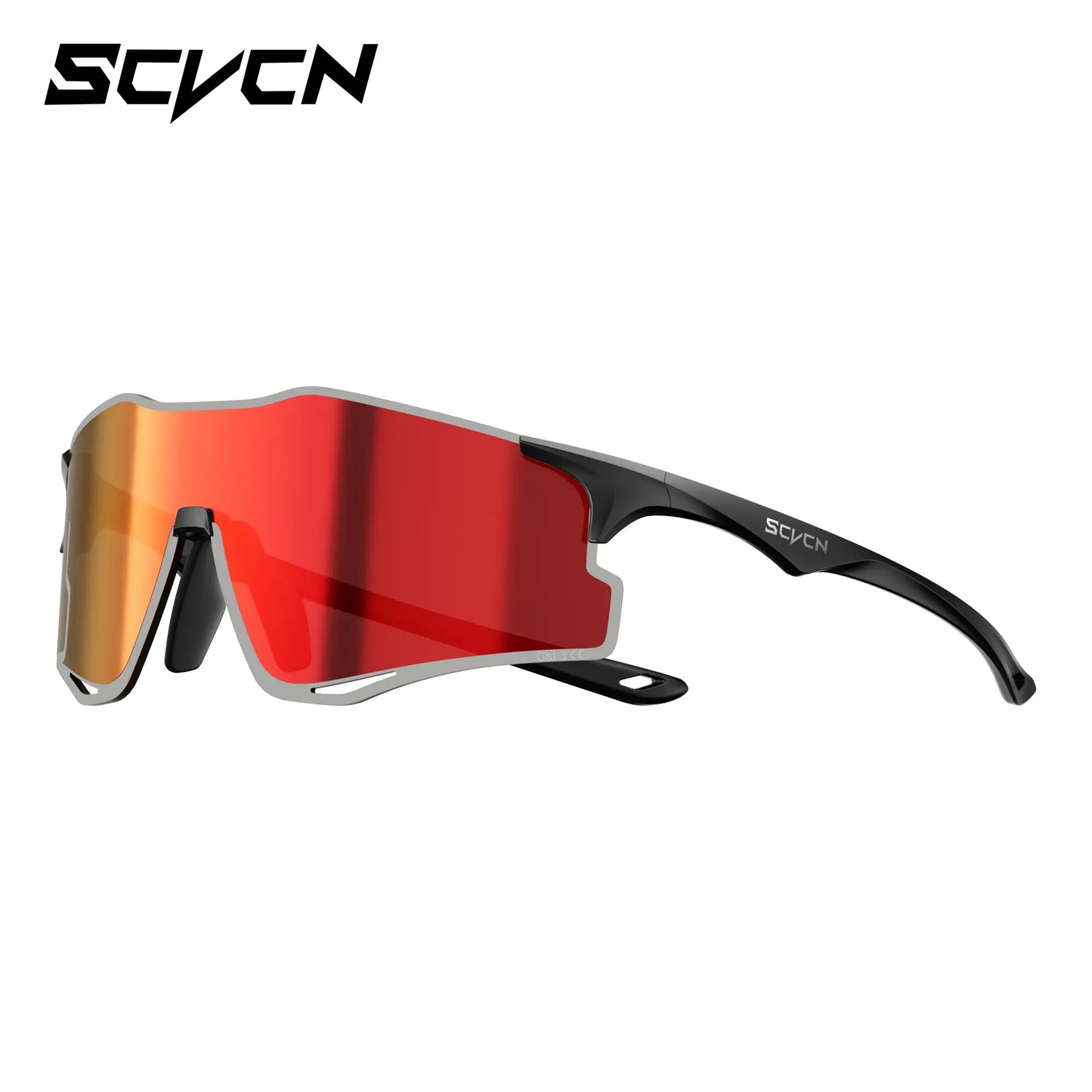 SCVCN Unisex Rimless Sports Sunglasses, Lightweight TR 90 Frame with Ventilated Photochromic or Mirrored PC Lenses, UV Protection for Outdoor Sports