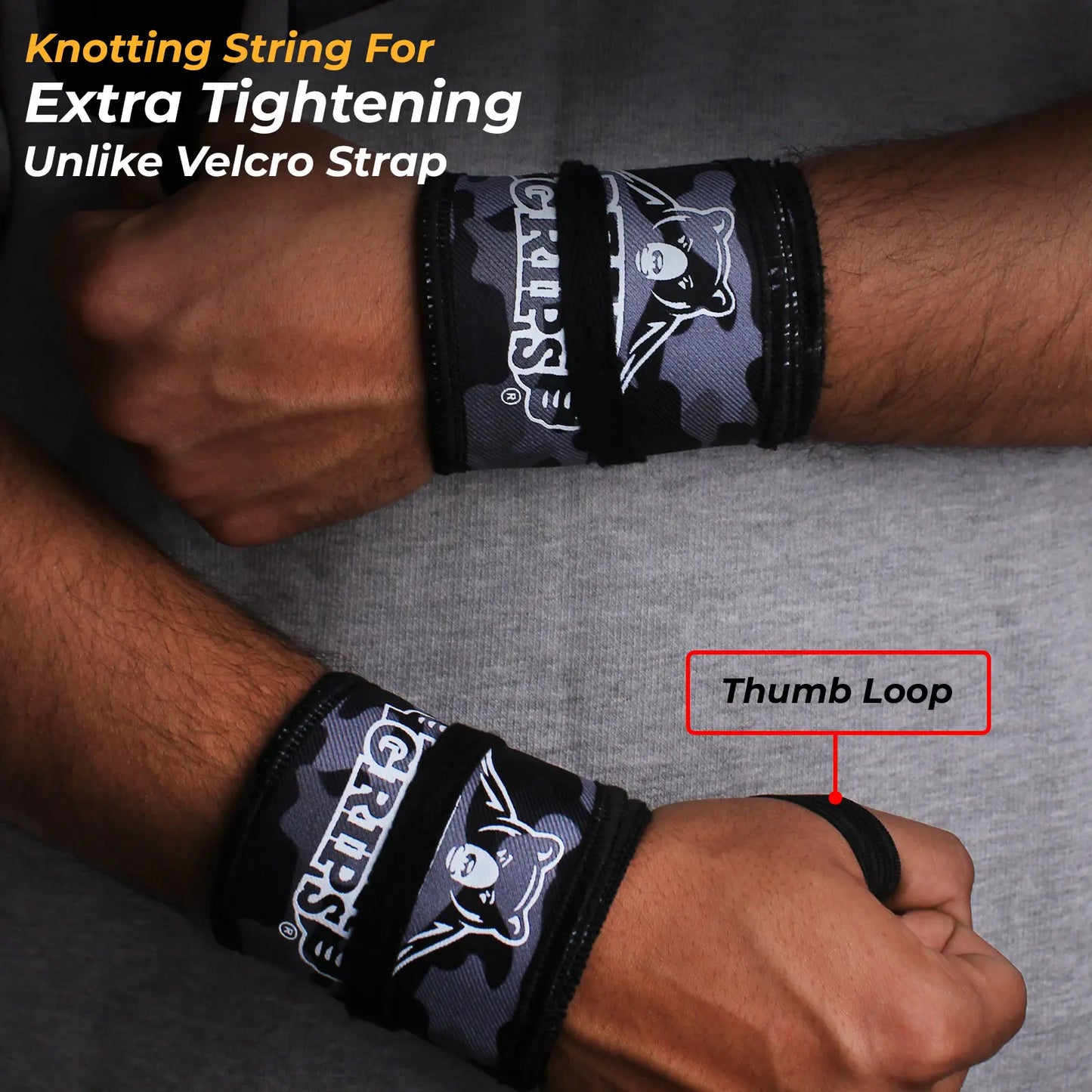 Bear Grips Strength Wraps, Adjustable Wrist Support for Weightlifting, Olympic Lifting, WOD, Calisthenics, Body Weight, Cross Training, Functional Fitness - for Men, and Women - Pair