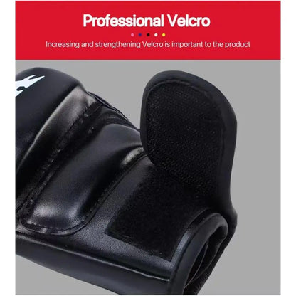 Professional Boxing and MMA Training Gloves for Men and Women - Half Finger Kickboxing and Punching Bag Gloves