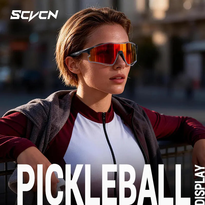 SCVCN Unisex Rimless Sports Sunglasses, Lightweight TR 90 Frame with Ventilated Photochromic or Mirrored PC Lenses, UV Protection for Outdoor Sports