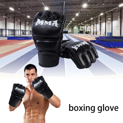 Professional Boxing and MMA Training Gloves for Men and Women - Half Finger Kickboxing and Punching Bag Gloves