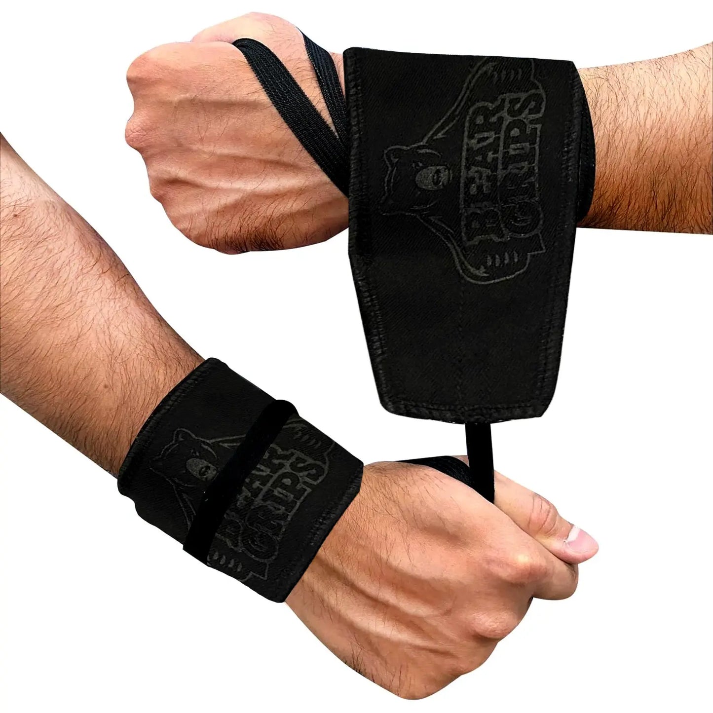 Bear Grips Strength Wraps, Adjustable Wrist Support for Weightlifting, Olympic Lifting, WOD, Calisthenics, Body Weight, Cross Training, Functional Fitness - for Men, and Women - Pair