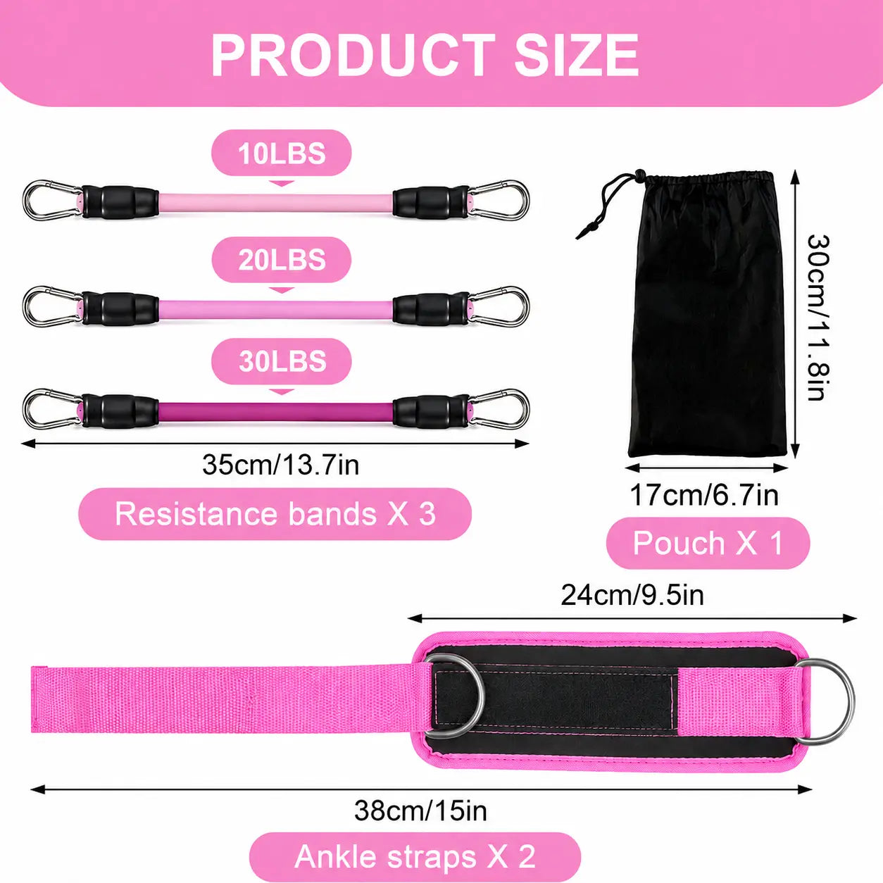 Women'S Premium Unisex Adjustable Ankle Resistance Bands Set with Cuffs - Home Workouts, Kickbacks and Booty Lift Exercises, Leg Workout, Versatile Lower Body Strength Training Fitness Equipment