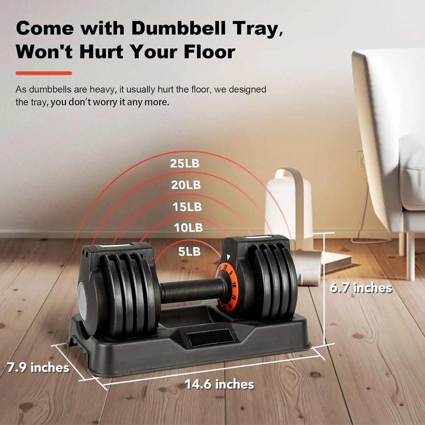 25/55 Lbs Pair Dumbbells Set, Adjustable Weights Dumbbells Set for Men and Women with Anti-Slip Fast Adjust Weight by Dumbbell Set