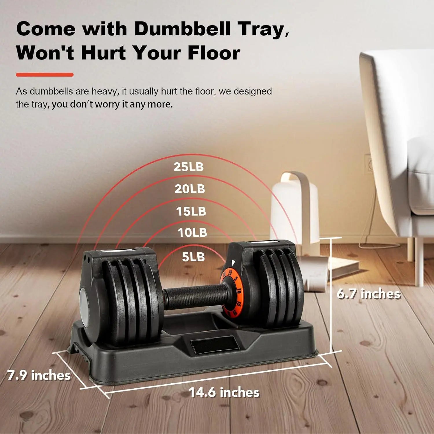 25/55 Lbs Pair Dumbbells Set, Adjustable Weights Dumbbells Set for Men and Women with Anti-Slip Fast Adjust Weight by Dumbbell Set