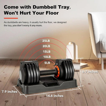 25/55 Lbs Pair Dumbbells Set, Adjustable Weights Dumbbells Set for Men and Women with Anti-Slip Fast Adjust Weight by Dumbbell Set