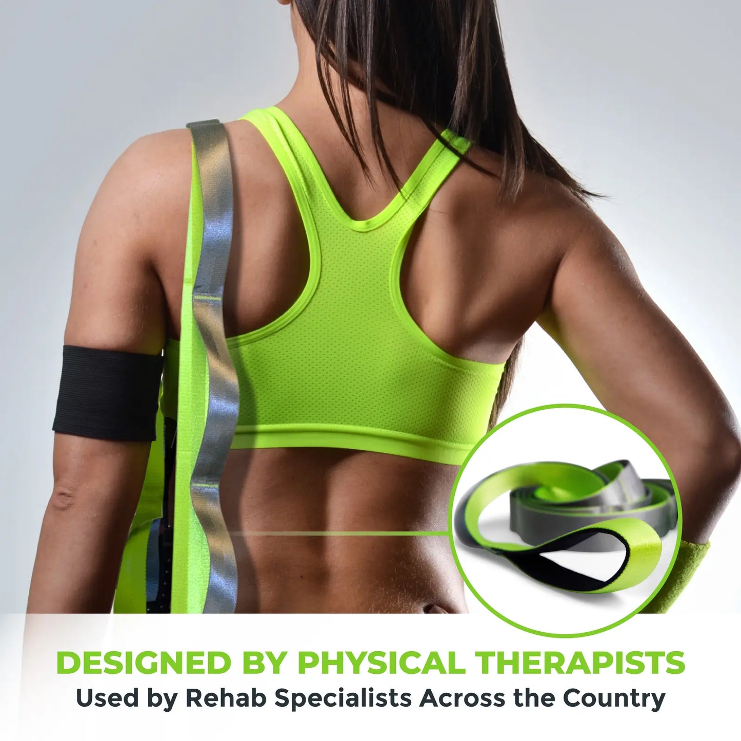 Gradient Fitness Stretching Strap Wide Grip 1.5 Inch X 8 Feet - 12 Multi Loop Non Elastic Nylon Stretch Band with Neoprene Handles, Storage Bag and 12 Exercise Poster - 4 Color Options