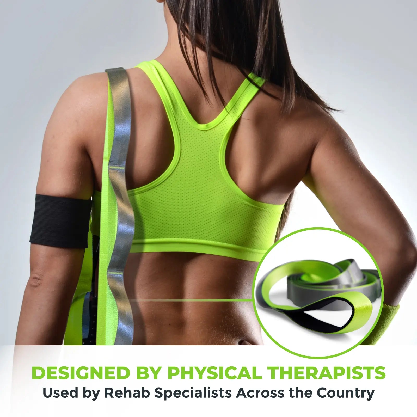 Gradient Fitness Stretching Strap Wide Grip 1.5 Inch X 8 Feet - 12 Multi Loop Non Elastic Nylon Stretch Band with Neoprene Handles, Storage Bag and 12 Exercise Poster - 4 Color Options