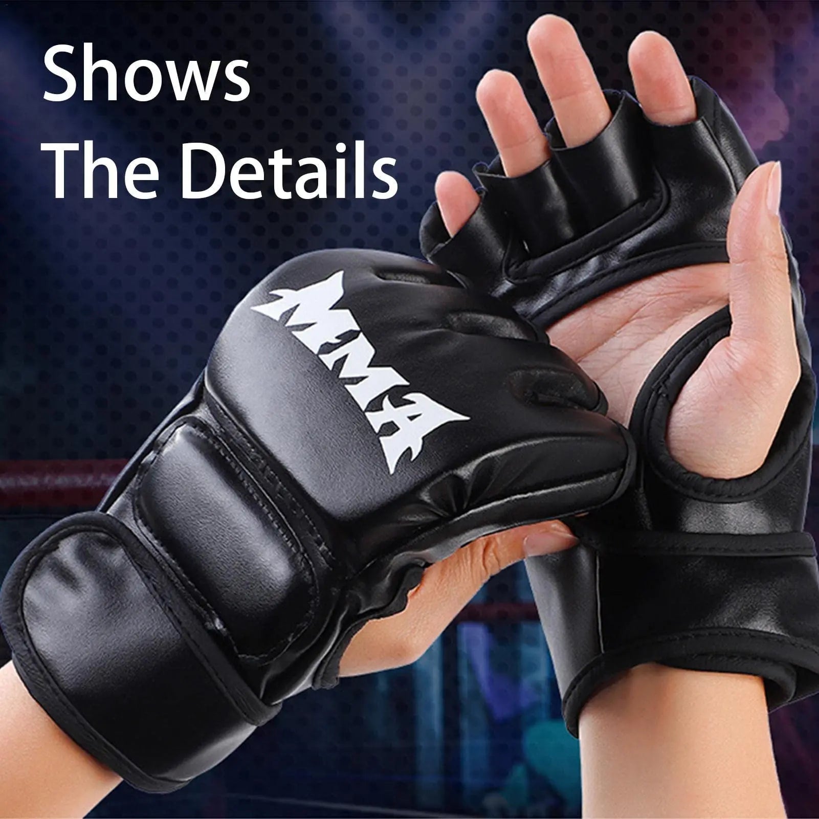 Professional Boxing and MMA Training Gloves for Men and Women - Half Finger Kickboxing and Punching Bag Gloves