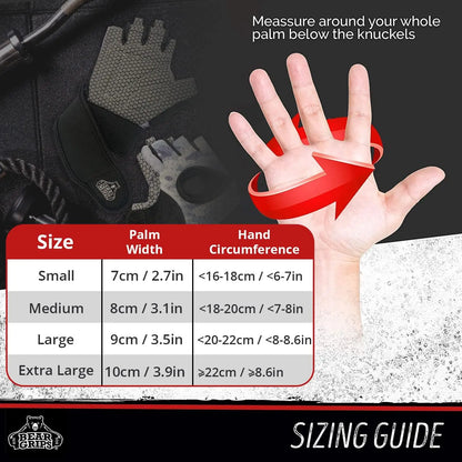 Bear Grips Weight Lifting Gloves for Men & Women | Half Finger Lifting Gloves | Full Finger Workout Gloves for Men | No Finger Exercise Gloves L Compression Weightlifting Gloves | Gym Gloves for Men