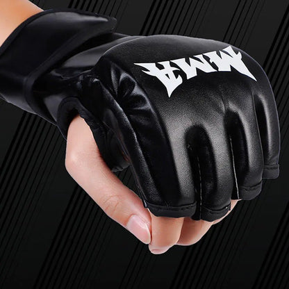 Professional Boxing and MMA Training Gloves for Men and Women - Half Finger Kickboxing and Punching Bag Gloves