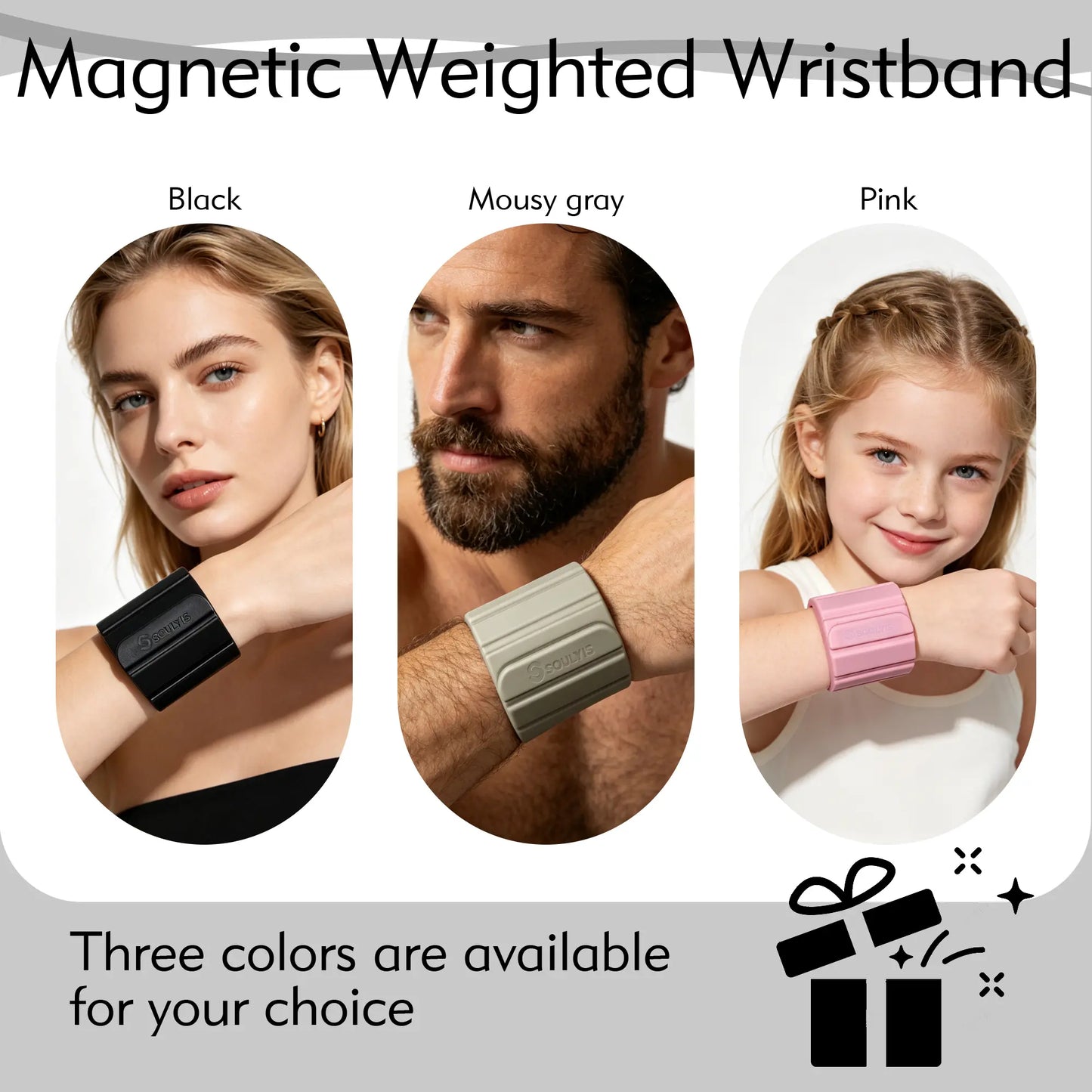 SOULYIS Magnetic Weighted Wrist Strap - Adjustable Magnetic Ankle and Wrist Weighted Set, Floor Safe, Easy to Carry