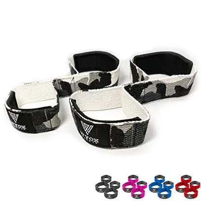 WYOX Figure 8 Weight Lifting Straps for Weightlifting Heavy Duty Deadlifting Workout Straps | Wrist Wraps Gym Equipment Gear Men Women PAIR (Blue)