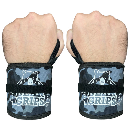 Bear Grips Strength Wraps, Adjustable Wrist Support for Weightlifting, Olympic Lifting, WOD, Calisthenics, Body Weight, Cross Training, Functional Fitness - for Men, and Women - Pair