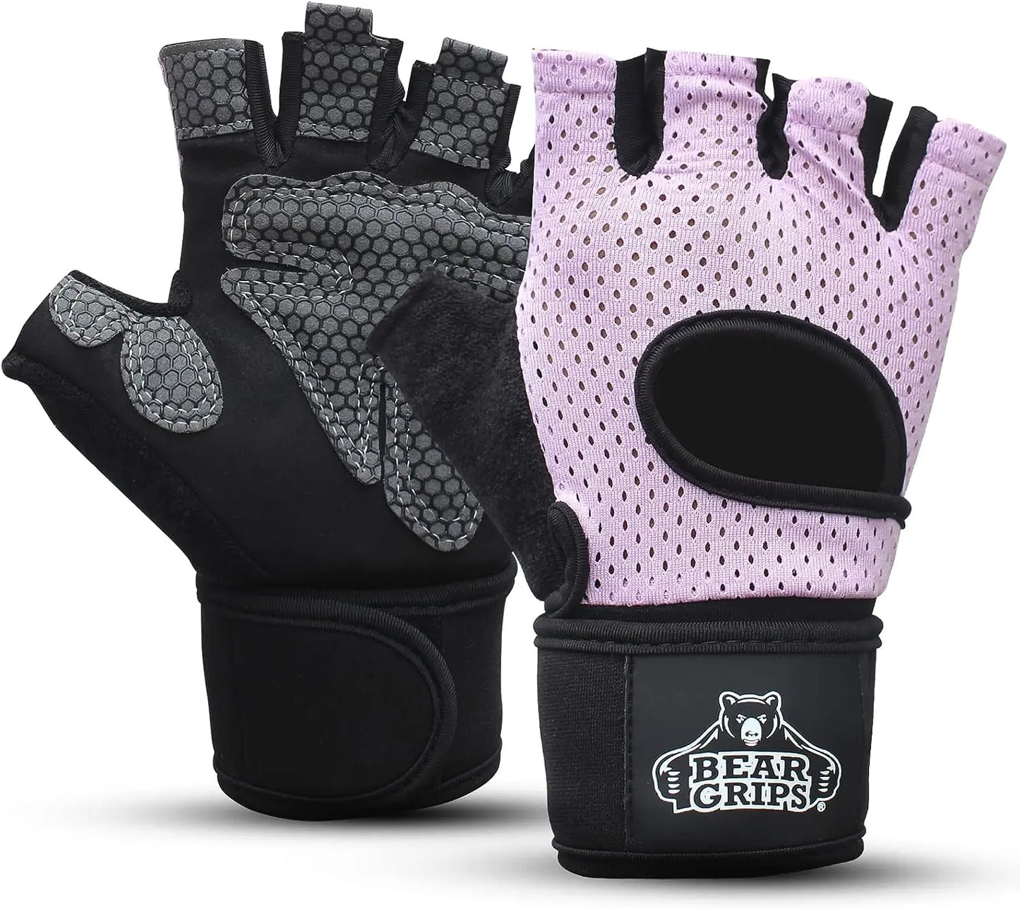 Bear Grips Weight Lifting Gloves for Men & Women | Half Finger Lifting Gloves | Full Finger Workout Gloves for Men | No Finger Exercise Gloves L Compression Weightlifting Gloves | Gym Gloves for Men