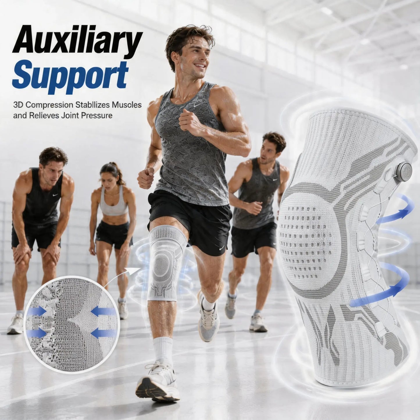 Adjustable Compression Knee Brace with Dial for Enhanced Support in Sports and Daily Activities