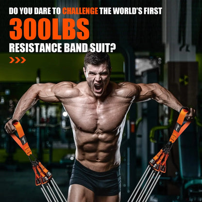 Heavy Resistance Bands, 300LBS Exercise Bands for Working Out, Fitness Bands with Handles, Workout Bands for Men, Weight Bands Set for , Strength, Slim, Yoga, Gym Equipment