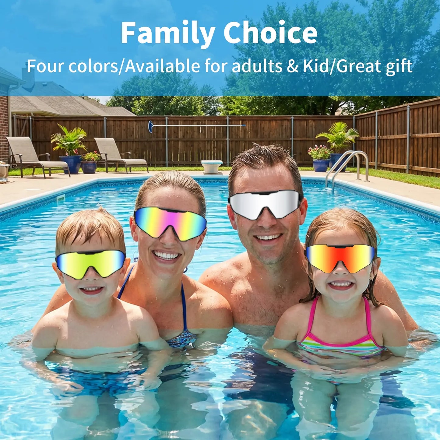 2 Pack Swim Goggles with Earplugs for Adult Kid 4-12 Men Women, Anti-Fog UV Protection No Leak 180° Wide View Clear Vision Pool Goggles
