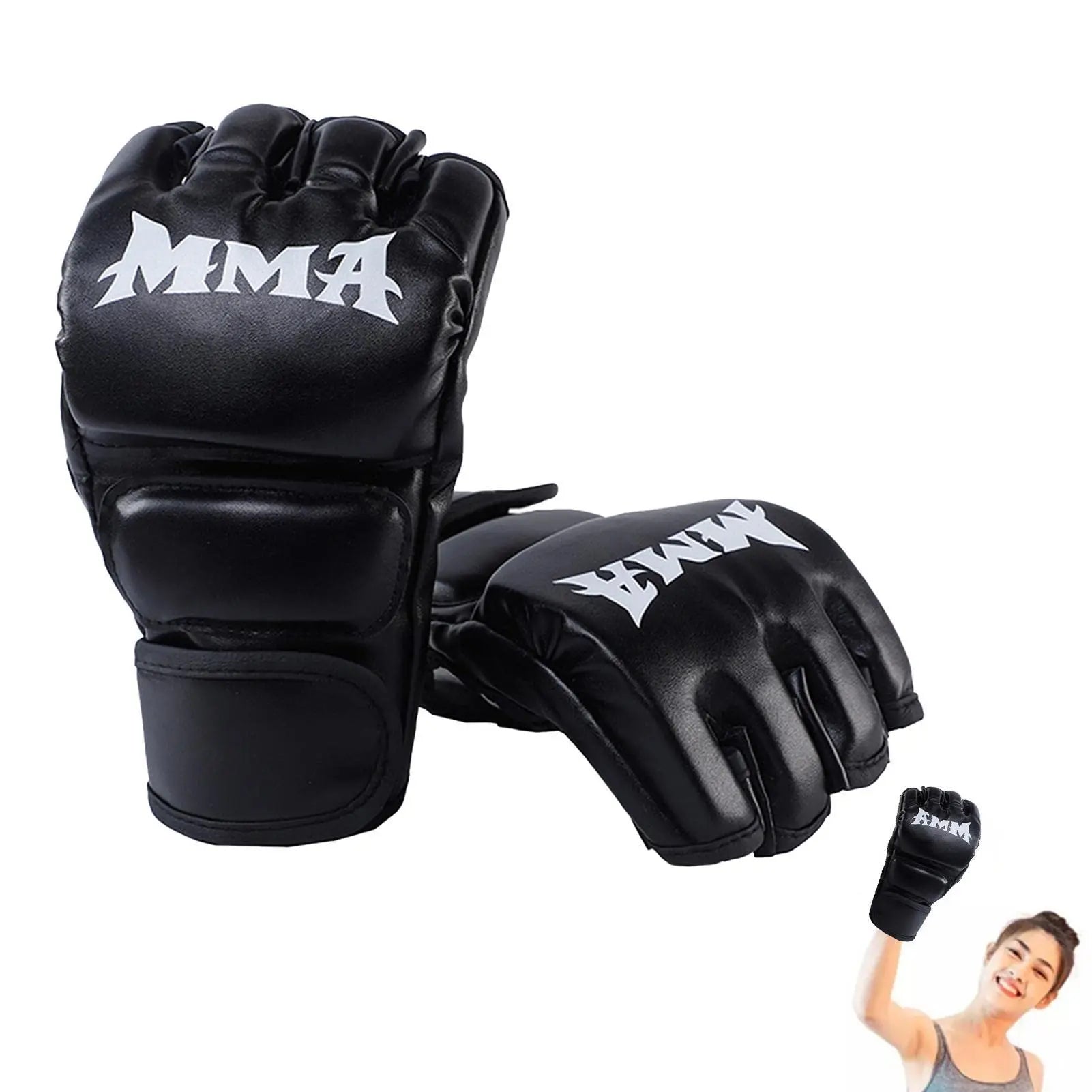 Professional Boxing and MMA Training Gloves for Men and Women - Half Finger Kickboxing and Punching Bag Gloves