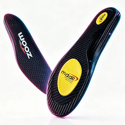 Athletic Carbon Fiber Shoe Insoles for Men & Women - Arch Support, Breathable All-Season Soles for Running, Soccer