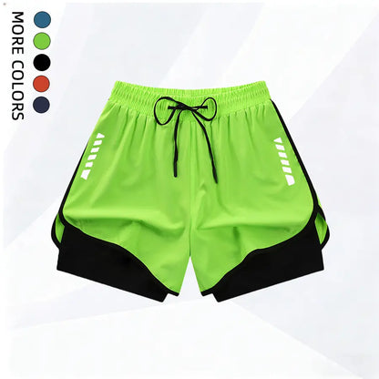 3PCS Women’S Casual Sports Shorts, Fitness Yoga Pilates Exercise Double-Layer Sports Shorts with Lining, Back Waistband with Towel Pocket #Summervibes