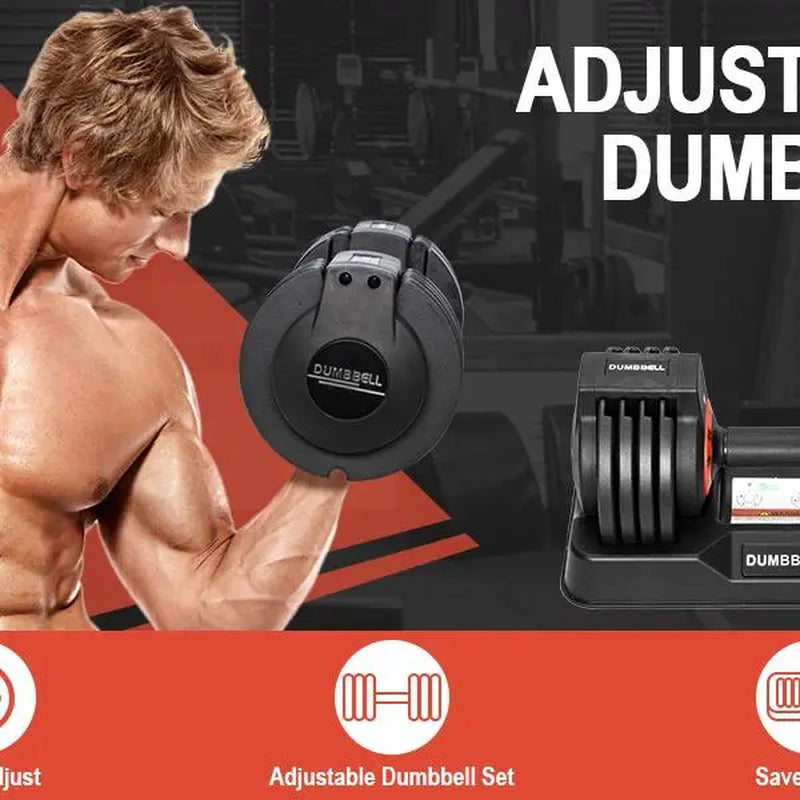 25/55 Lbs Pair Dumbbells Set, Adjustable Weights Dumbbells Set for Men and Women with Anti-Slip Fast Adjust Weight by Dumbbell Set