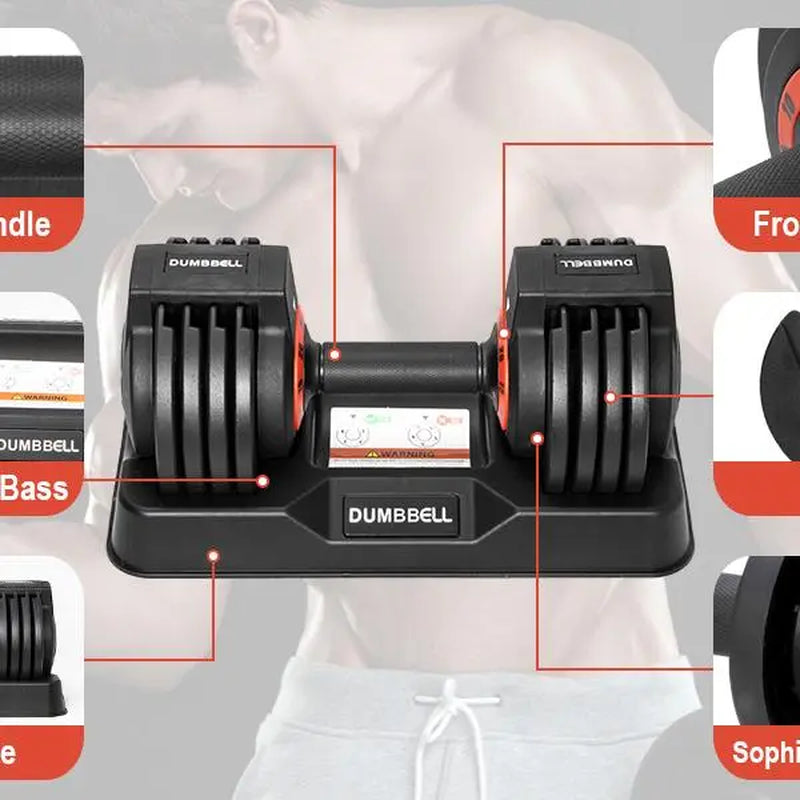 25/55 Lbs Pair Dumbbells Set, Adjustable Weights Dumbbells Set for Men and Women with Anti-Slip Fast Adjust Weight by Dumbbell Set