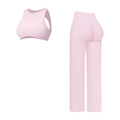 MFVIM Women'S New Fuzzy 2-Piece Sculpting Workout Outfit - Tummy Control, Butt-Lifting Running Outfits, Outdoor Athletic Sportswear Pants Sports Set, Matching Sets for Gym, Casual Wear