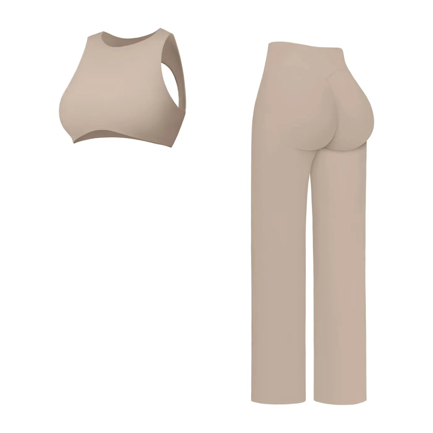 MFVIM Women'S New Fuzzy 2-Piece Sculpting Workout Outfit - Tummy Control, Butt-Lifting Running Outfits, Outdoor Athletic Sportswear Pants Sports Set, Matching Sets for Gym, Casual Wear