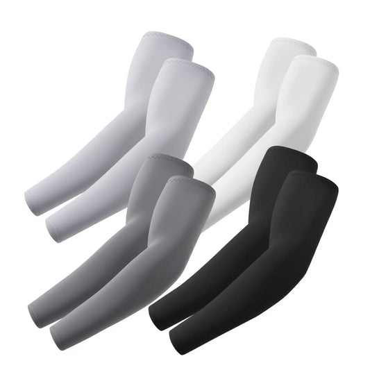 4 Pairs Cooling Arm Sleeves, UPF 50+ UV Sun Protection, Breathable Compression Sleeves for Men Women Adults, Outdoor Sports & All Seasons