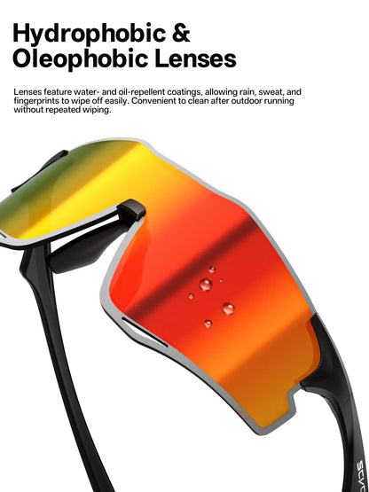SCVCN Unisex Rimless Sports Sunglasses, Lightweight TR 90 Frame with Ventilated Photochromic or Mirrored PC Lenses, UV Protection for Outdoor Sports