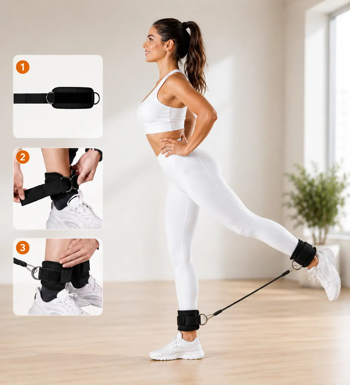 Women'S Premium Unisex Adjustable Ankle Resistance Bands Set with Cuffs - Home Workouts, Kickbacks and Booty Lift Exercises, Leg Workout, Versatile Lower Body Strength Training Fitness Equipment