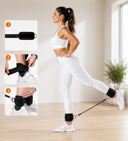 Women'S Premium Unisex Adjustable Ankle Resistance Bands Set with Cuffs - Home Workouts, Kickbacks and Booty Lift Exercises, Leg Workout, Versatile Lower Body Strength Training Fitness Equipment