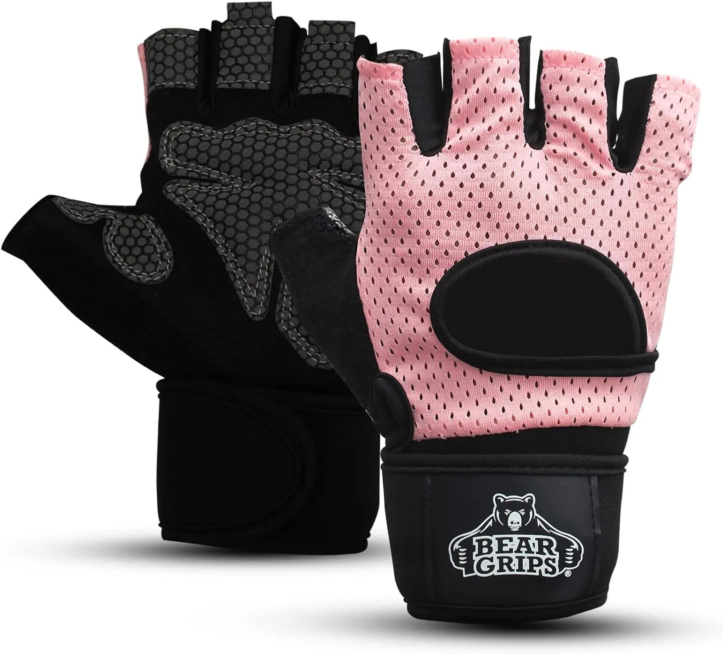 Bear Grips Weight Lifting Gloves for Men & Women | Half Finger Lifting Gloves | Full Finger Workout Gloves for Men | No Finger Exercise Gloves L Compression Weightlifting Gloves | Gym Gloves for Men