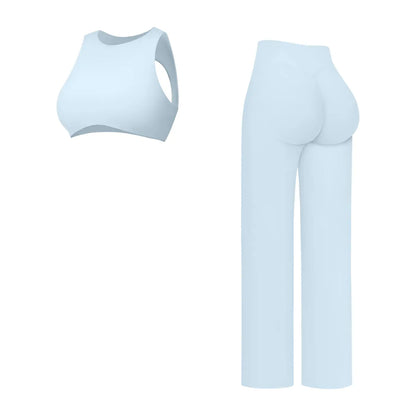 MFVIM Women'S New Fuzzy 2-Piece Sculpting Workout Outfit - Tummy Control, Butt-Lifting Running Outfits, Outdoor Athletic Sportswear Pants Sports Set, Matching Sets for Gym, Casual Wear