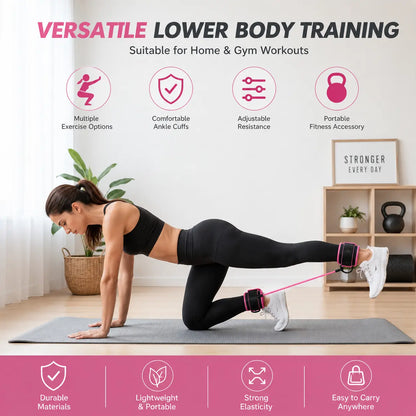 Women'S Premium Unisex Adjustable Ankle Resistance Bands Set with Cuffs - Home Workouts, Kickbacks and Booty Lift Exercises, Leg Workout, Versatile Lower Body Strength Training Fitness Equipment