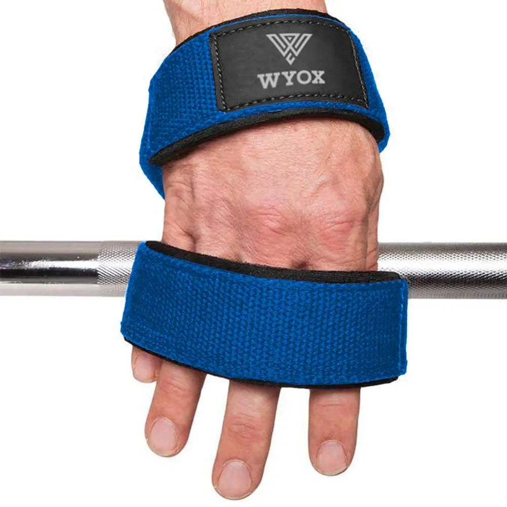 WYOX Figure 8 Weight Lifting Straps for Weightlifting Heavy Duty Deadlifting Workout Straps | Wrist Wraps Gym Equipment Gear Men Women PAIR (Blue)