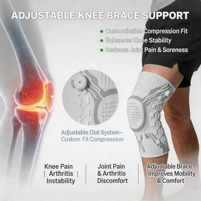 Adjustable Compression Knee Brace with Dial for Enhanced Support in Sports and Daily Activities