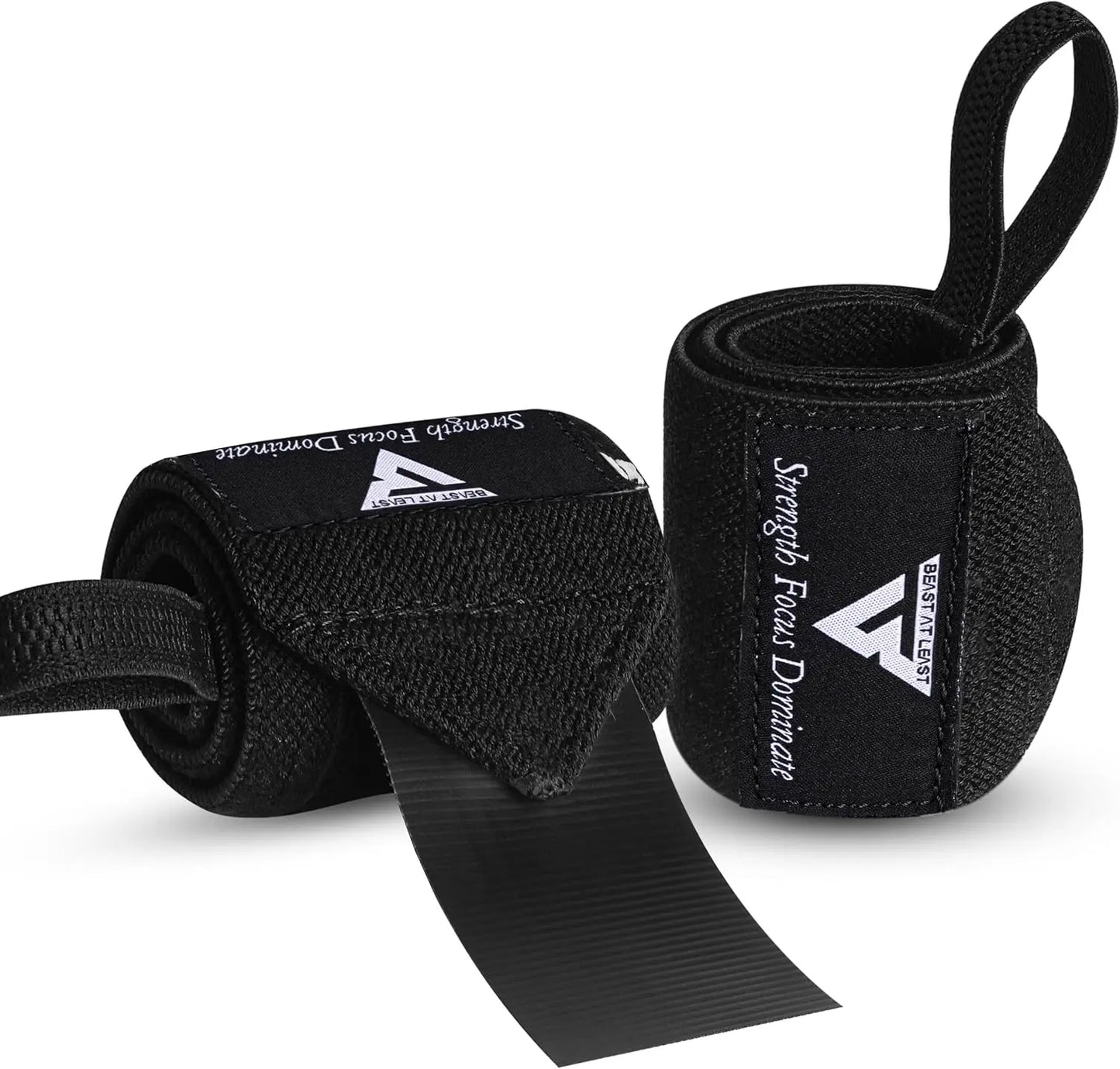 BEAST at LEAST Weightlifting Wrist Wraps 18 Heavy Duty Cotton Wrist Support with Thumb Loop for Powerlifting, Strength Training & Bodybuilding Workout Accessories