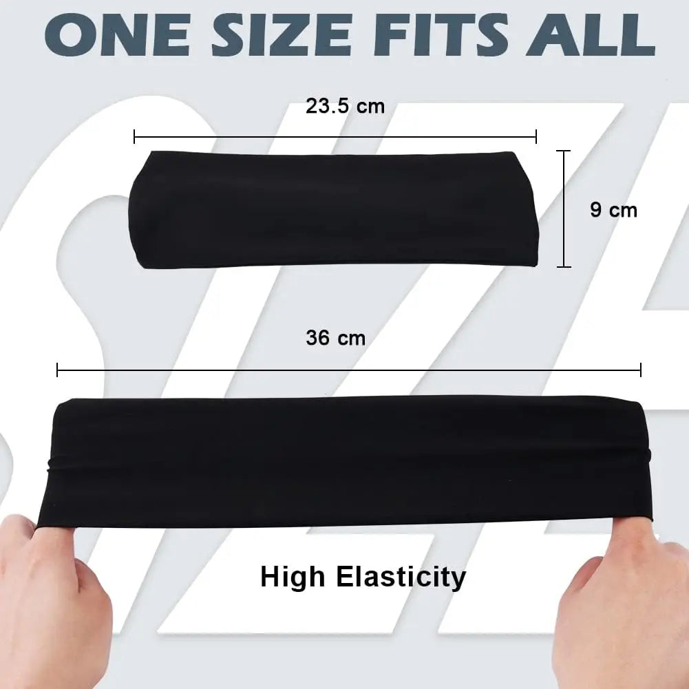 5 Pack Wide Stretchy Headbands for Women & Men, Non-Slip Moisture Wicking Running Headband for Athletic Workouts & Yoga