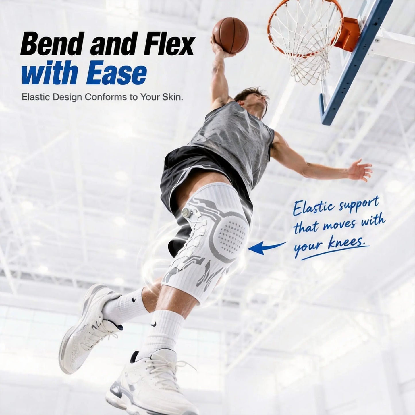 Adjustable Compression Knee Brace with Dial for Enhanced Support in Sports and Daily Activities