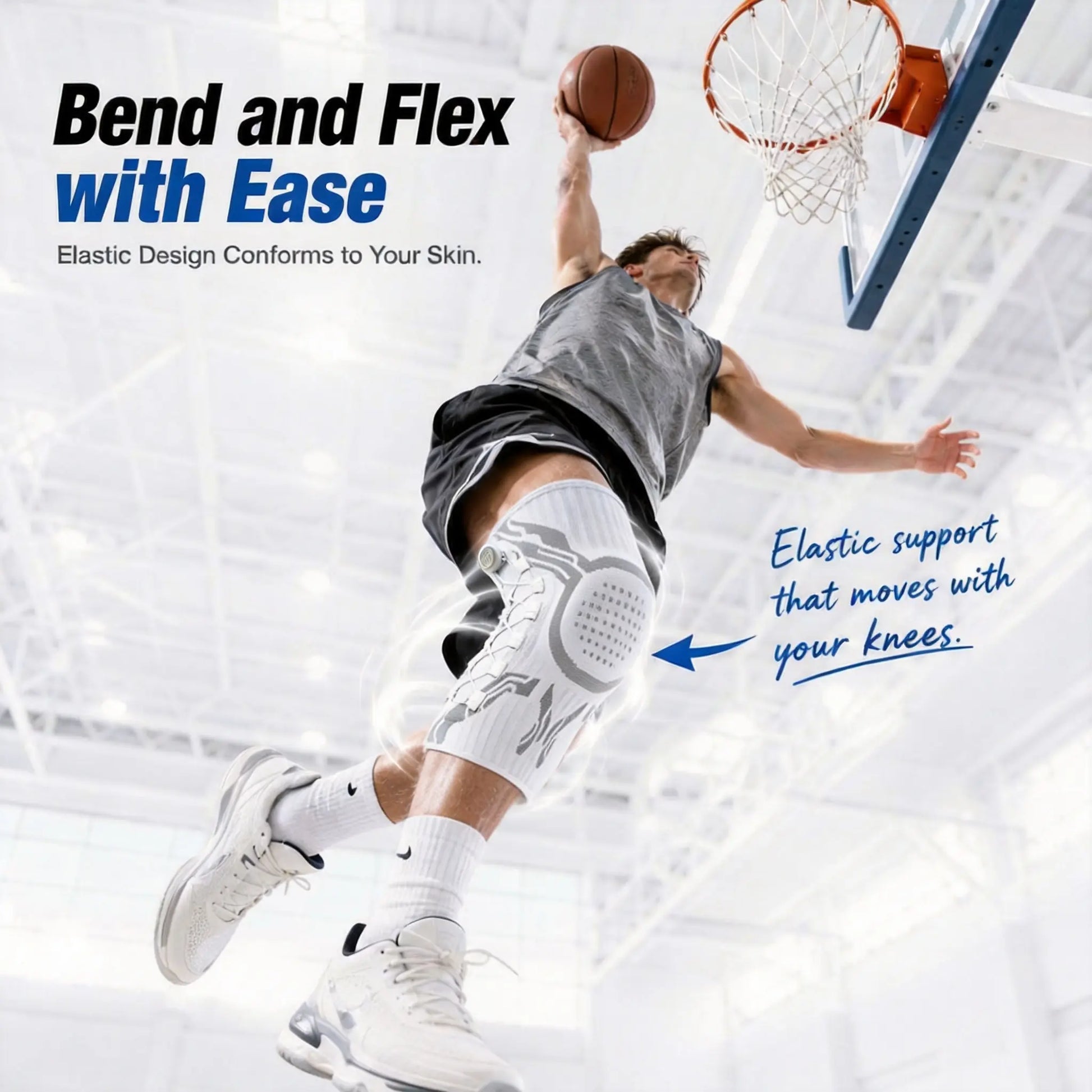 Adjustable Compression Knee Brace with Dial for Enhanced Support in Sports and Daily Activities