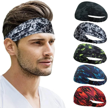 5 Pack Wide Stretchy Headbands for Women & Men, Non-Slip Moisture Wicking Running Headband for Athletic Workouts & Yoga
