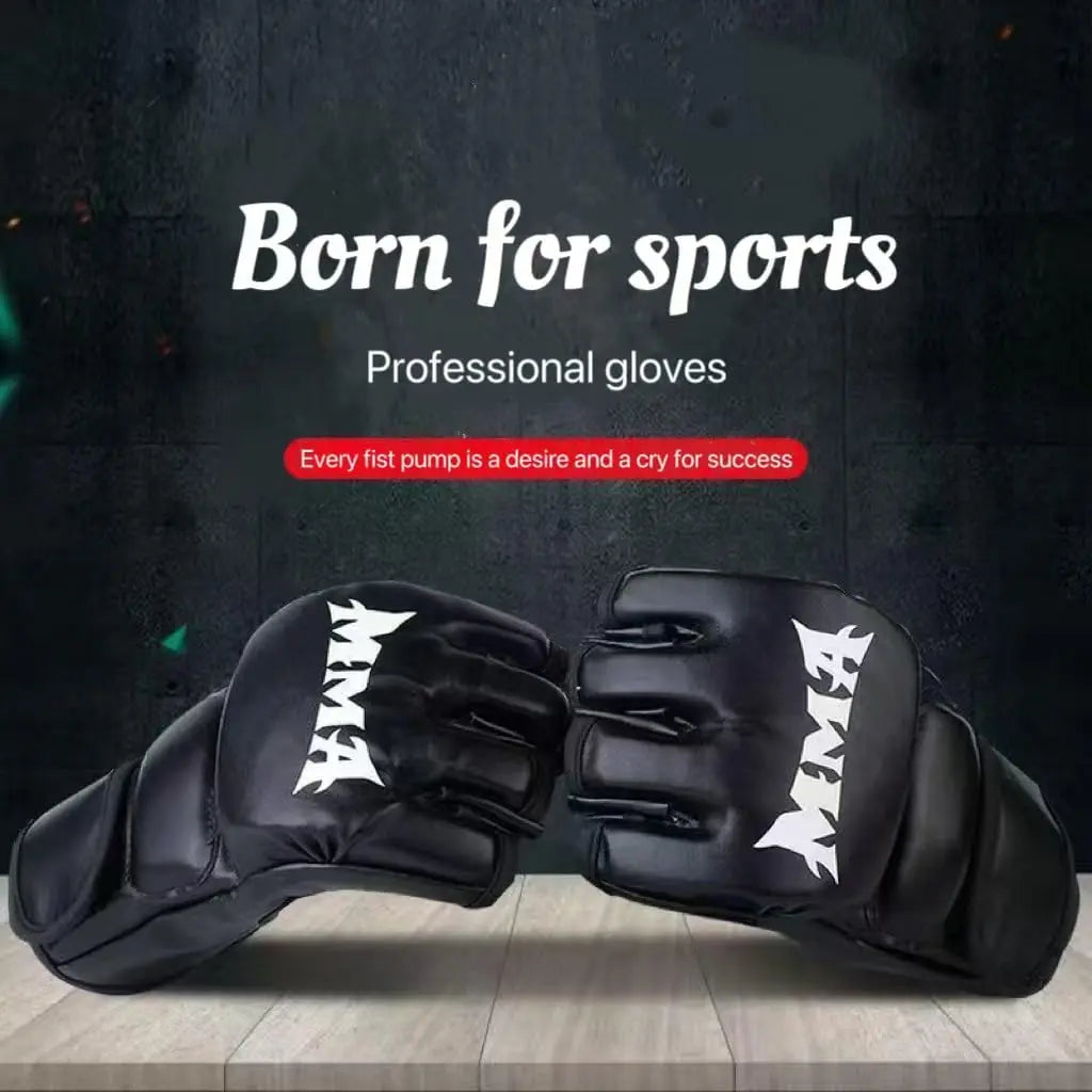 Professional Boxing and MMA Training Gloves for Men and Women - Half Finger Kickboxing and Punching Bag Gloves