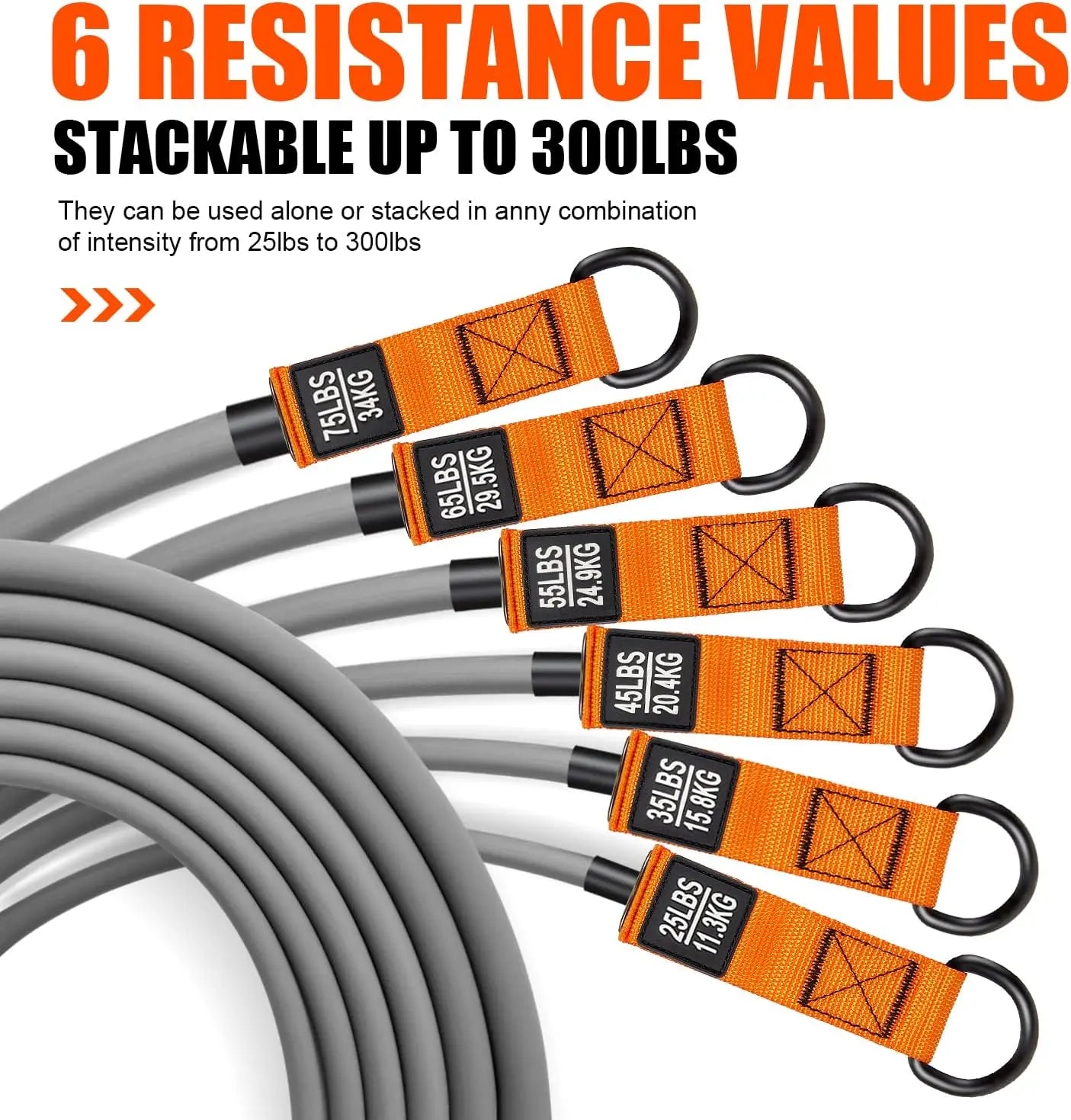 Heavy Resistance Bands, 300LBS Exercise Bands for Working Out, Fitness Bands with Handles, Workout Bands for Men, Weight Bands Set for , Strength, Slim, Yoga, Gym Equipment